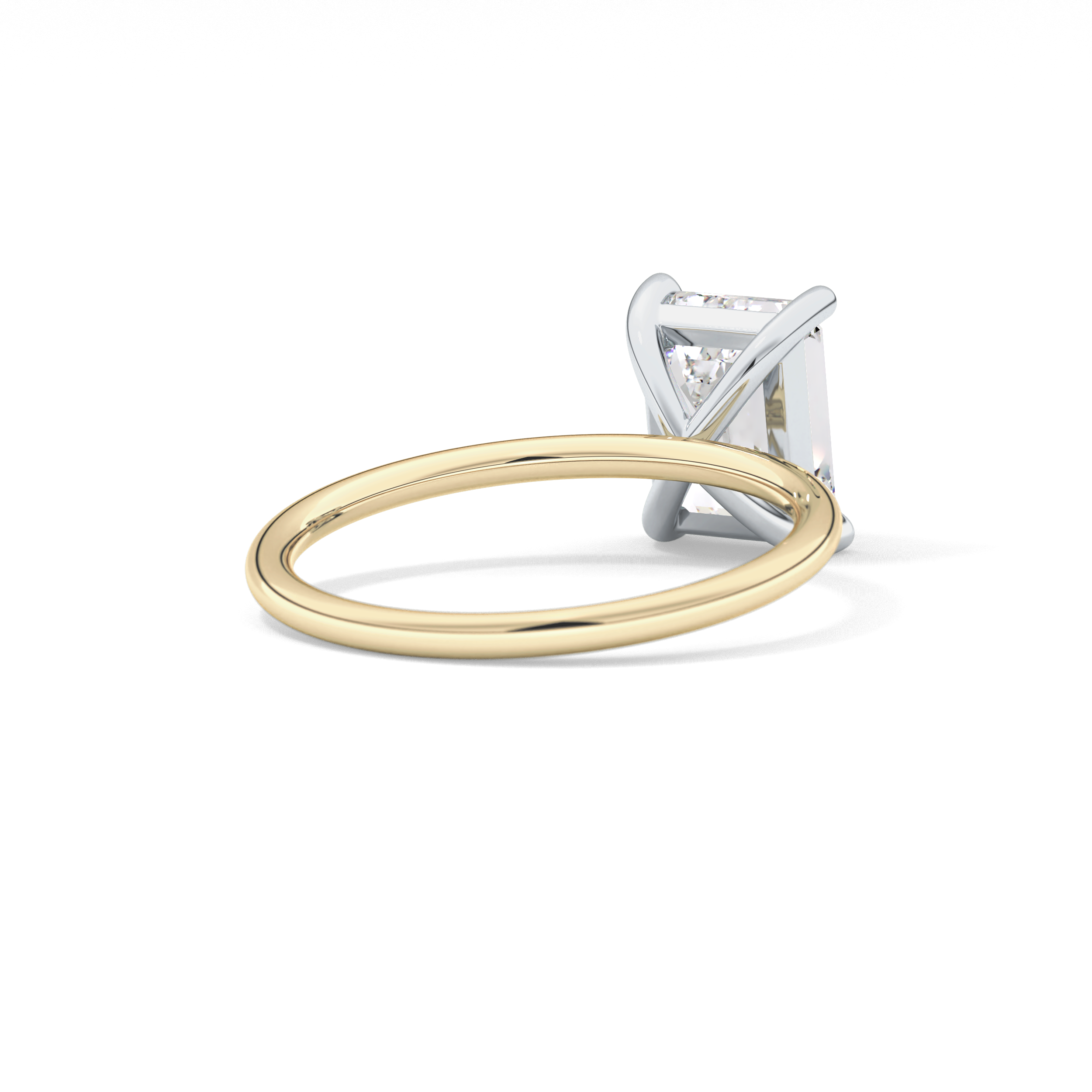 Emerald Solitaire Lab Grown Diamond Engagement Ring
