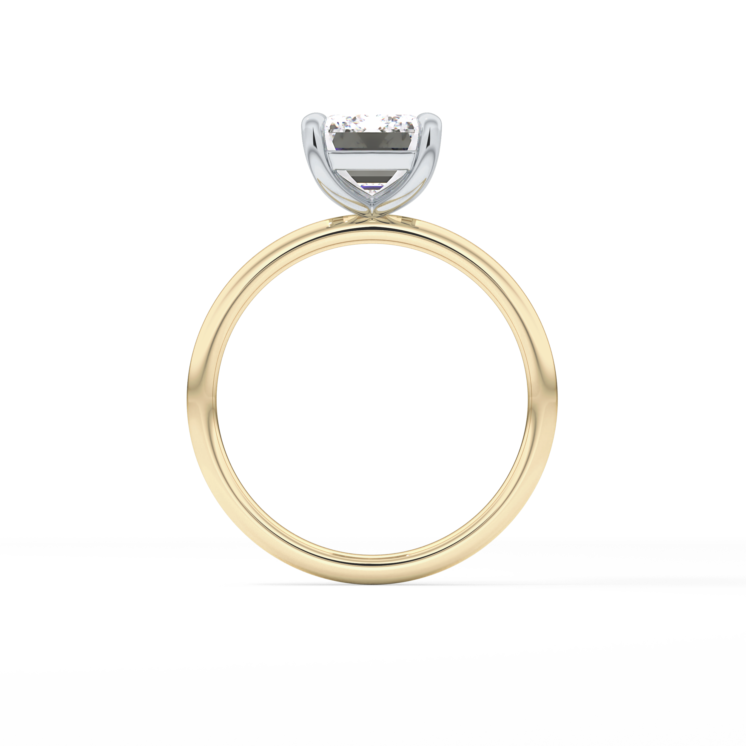 Emerald Solitaire Lab Grown Diamond Engagement Ring