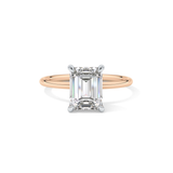 Emerald Solitaire Lab Grown Diamond Engagement Ring