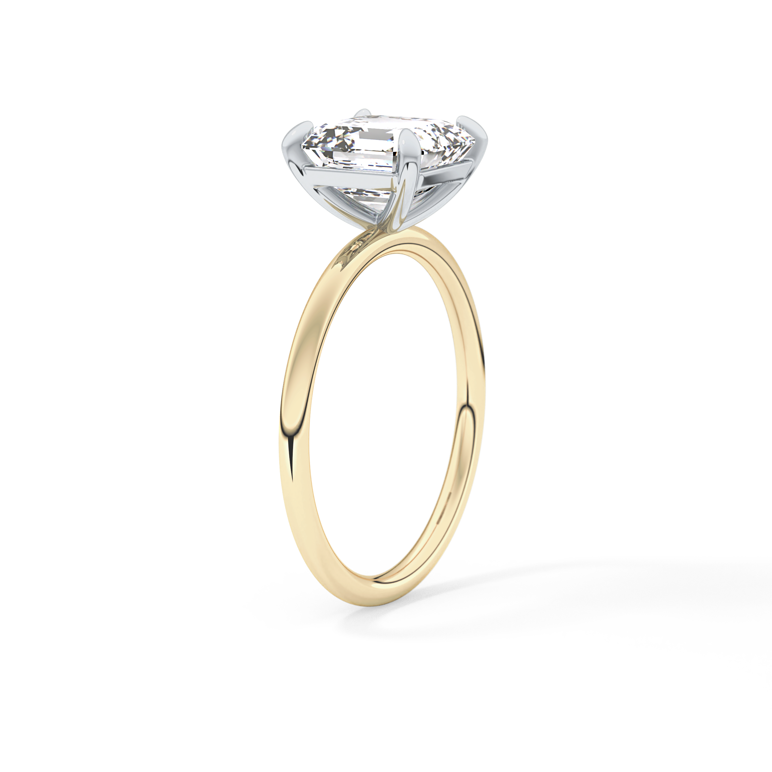 Asscher Solitaire Lab Grown Diamond Engagement Ring