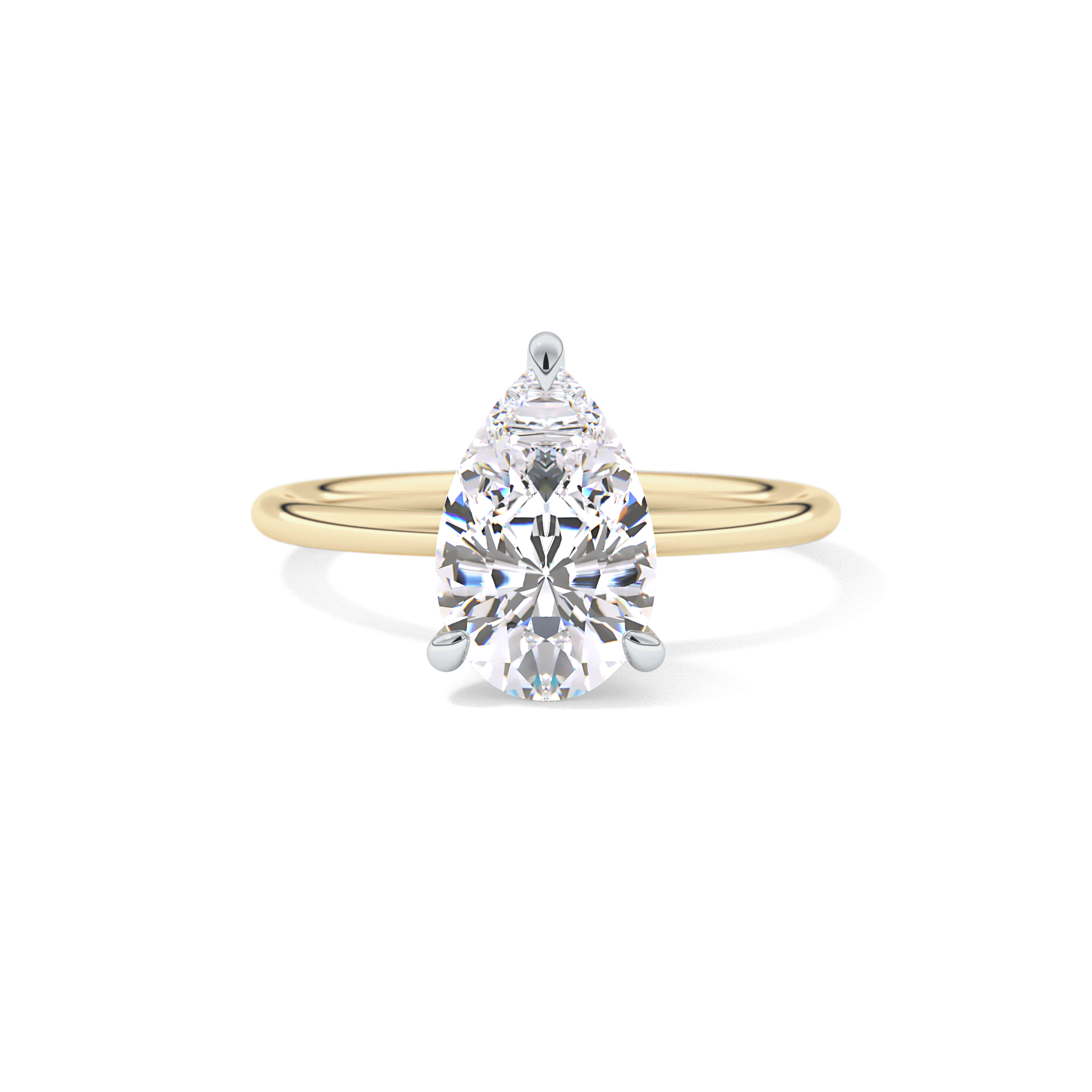 Pear Solitaire Lab Grown Diamond Engagement Ring