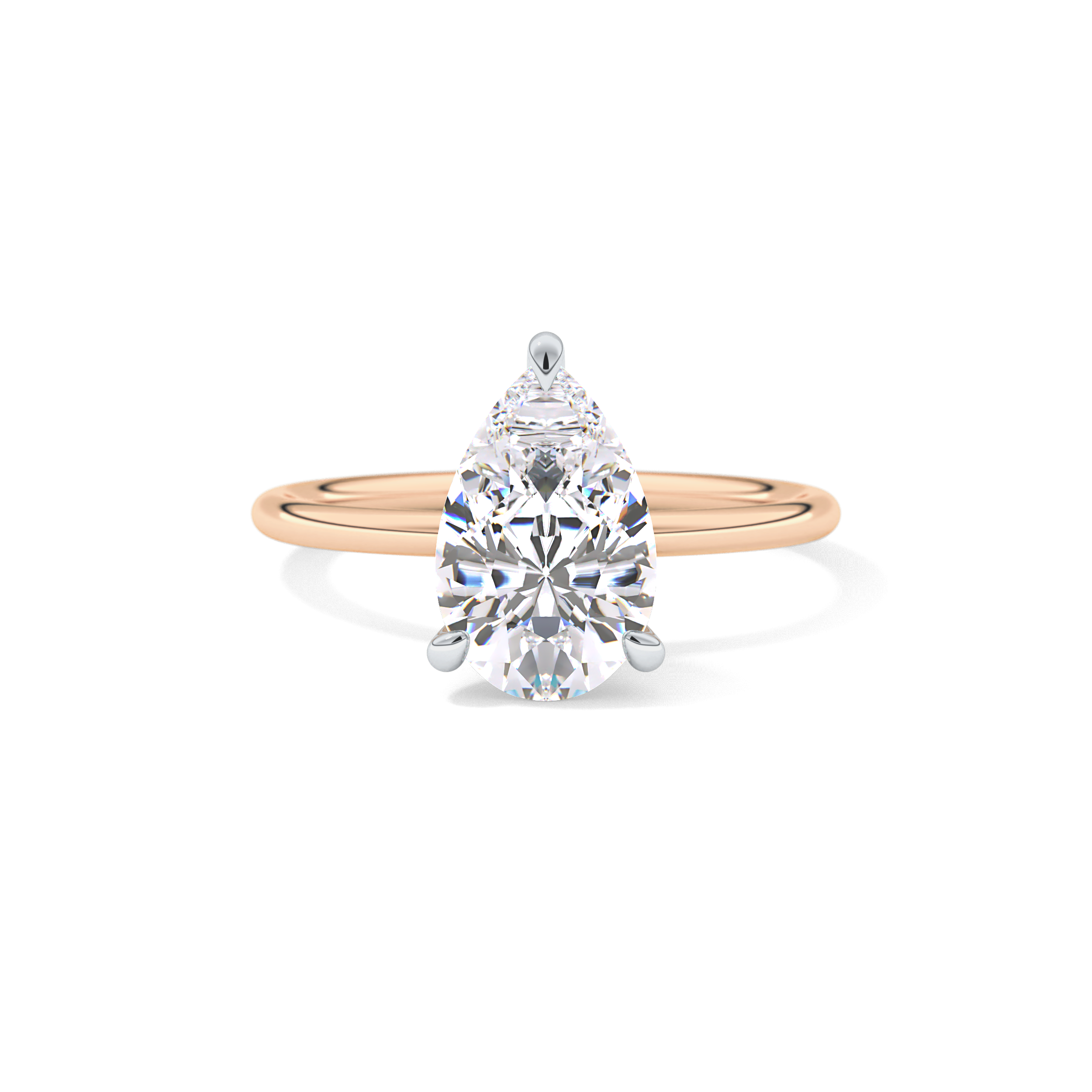 Pear Solitaire Lab Grown Diamond Engagement Ring