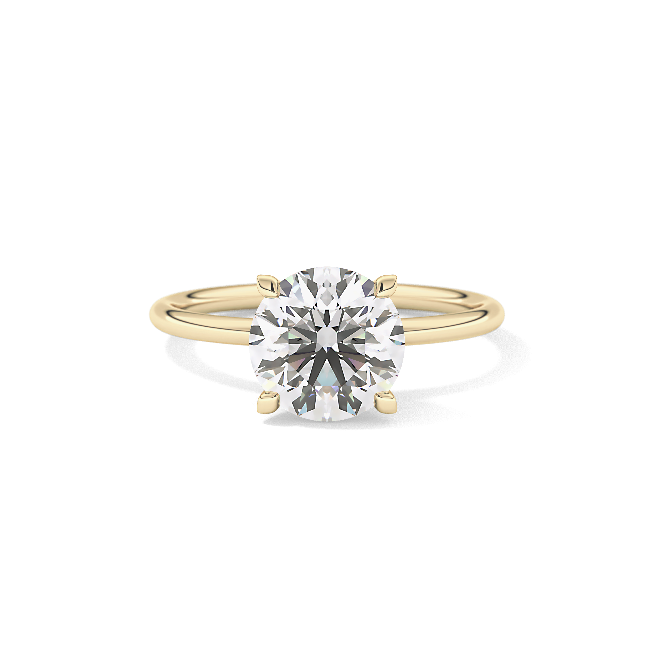 Round Solitaire Lab Grown Diamond Engagement Ring