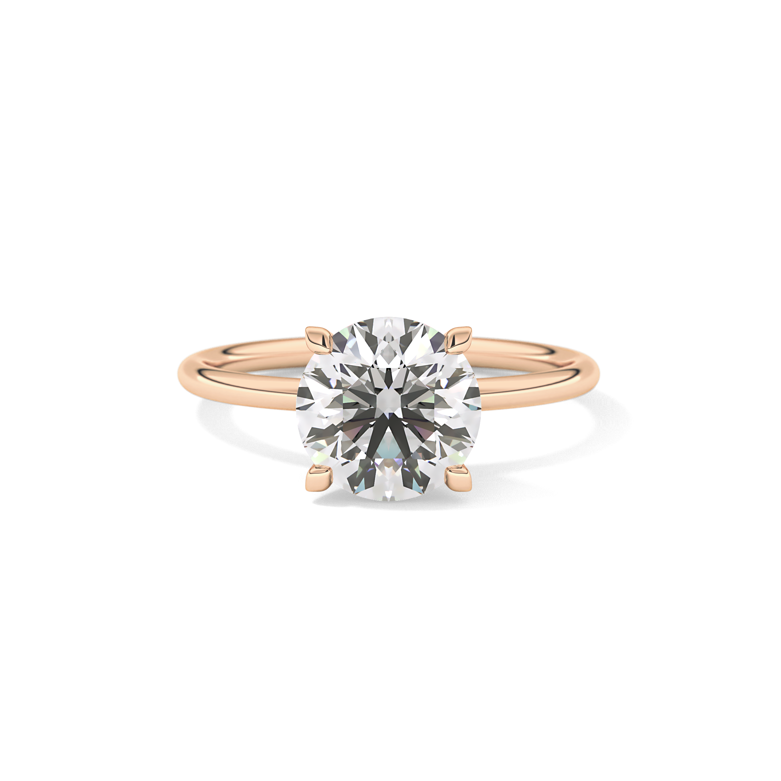 Round Solitaire Lab Grown Diamond Engagement Ring