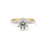 Round Pave Lab Grown Diamond Engagement Ring