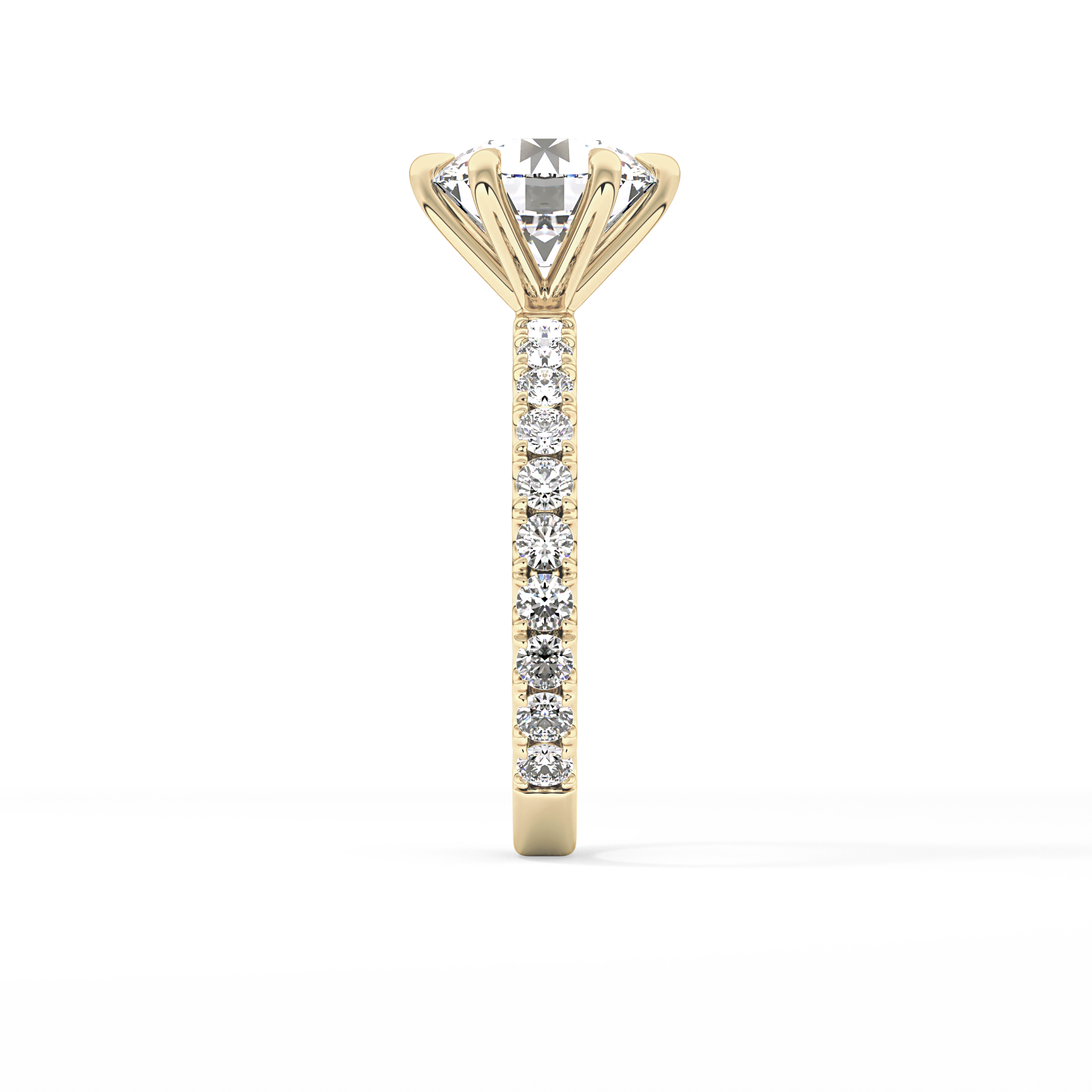 Round Pave Lab Grown Diamond Engagement Ring