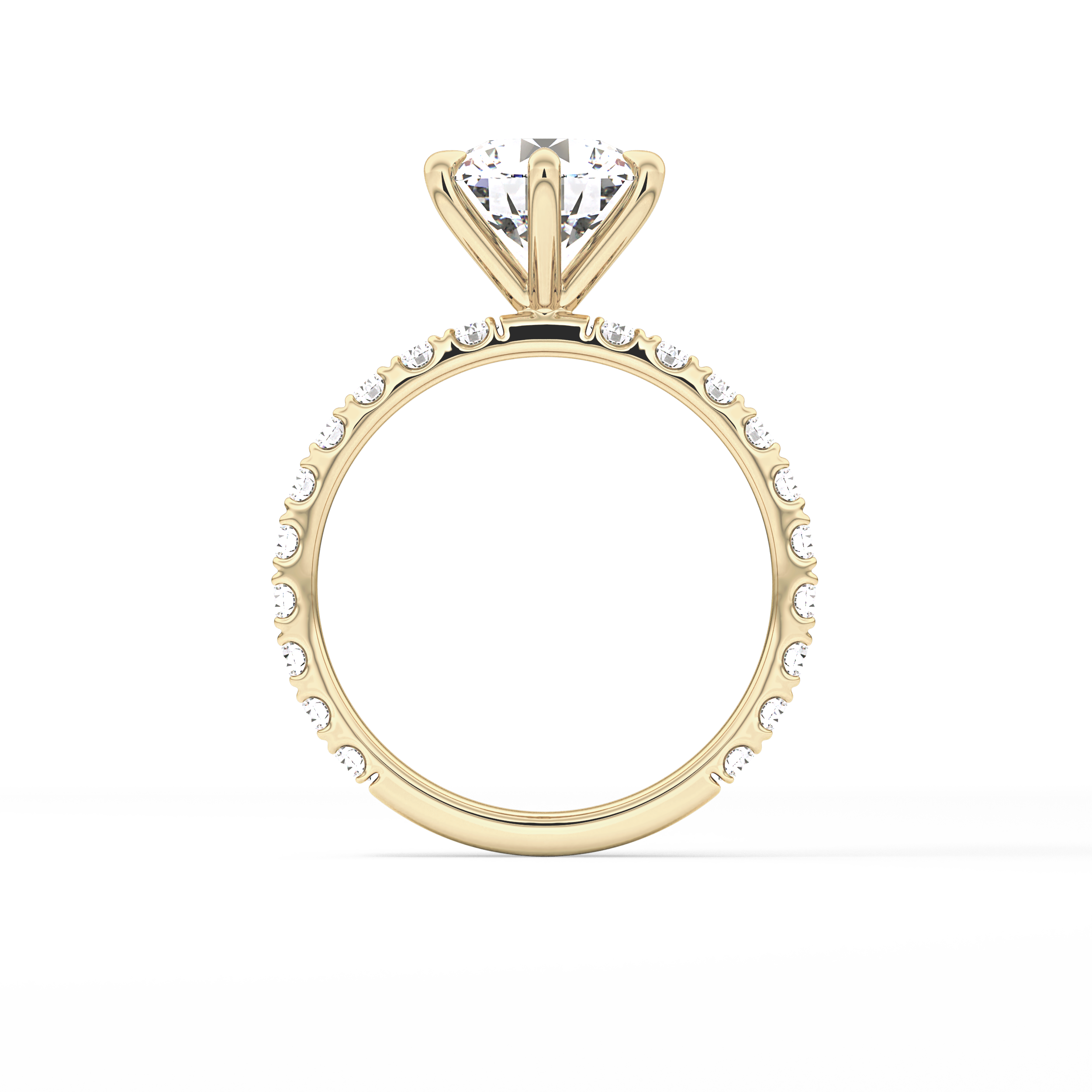 Round Pave Lab Grown Diamond Engagement Ring