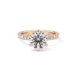 Round Pave Lab Grown Diamond Engagement Ring