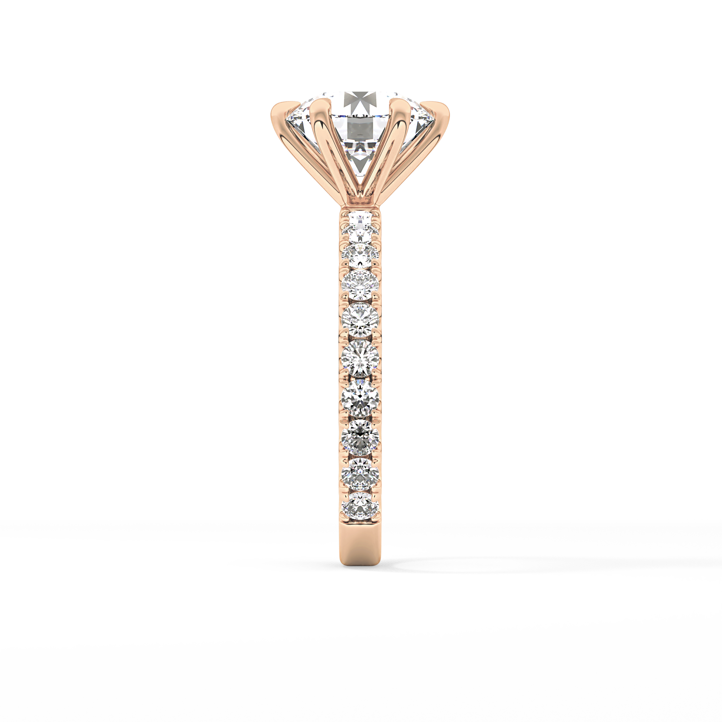 Round Pave Lab Grown Diamond Engagement Ring