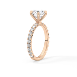 Round Pave Lab Grown Diamond Engagement Ring