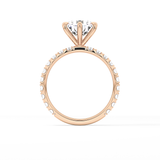 Round Pave Lab Grown Diamond Engagement Ring
