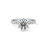 Round Pave Lab Grown Diamond Engagement Ring