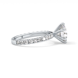 Round Pave Lab Grown Diamond Engagement Ring