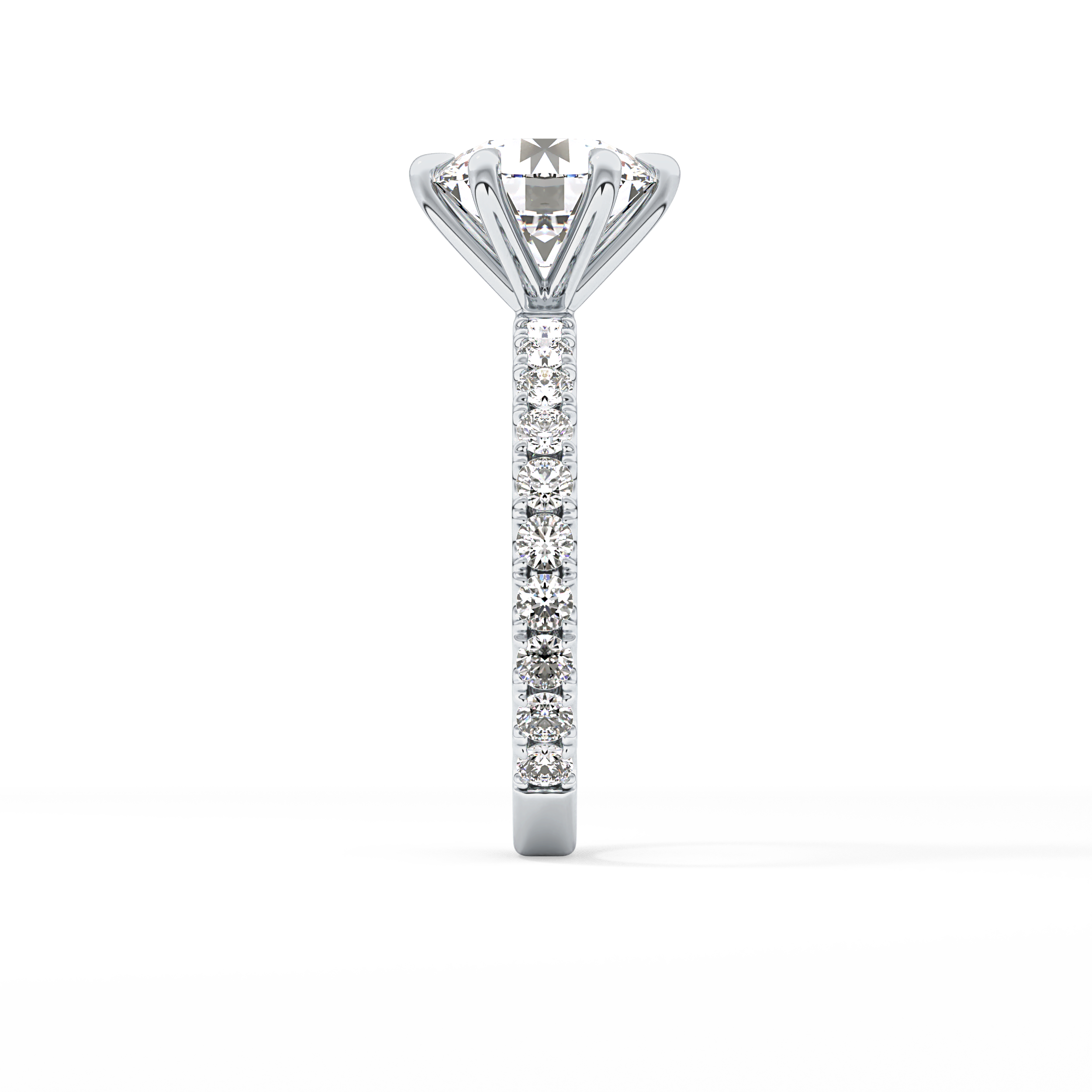 Round Pave Lab Grown Diamond Engagement Ring