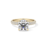 Round Pave Lab Grown Diamond Engagement Ring