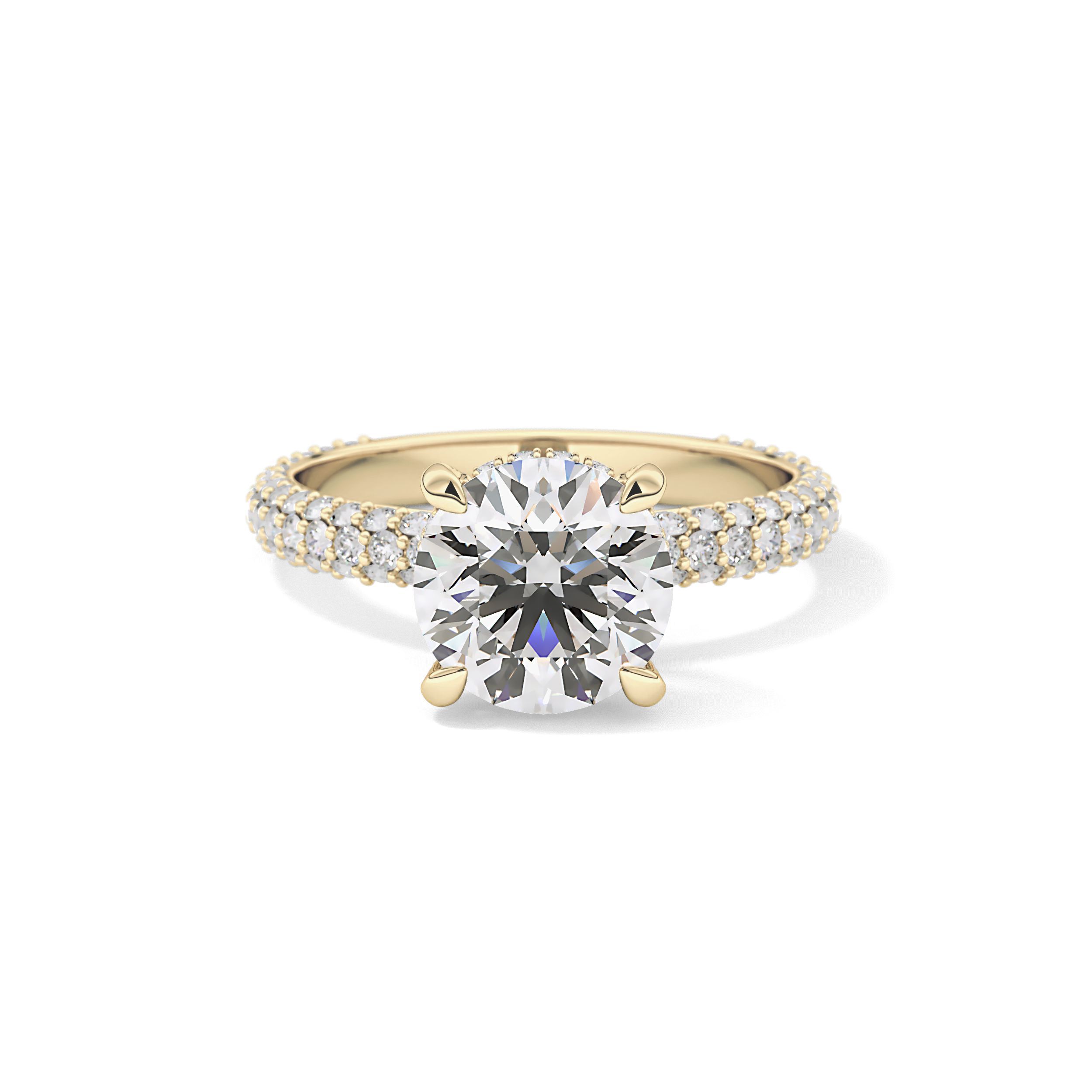 Round Pave Lab Grown Diamond Engagement Ring