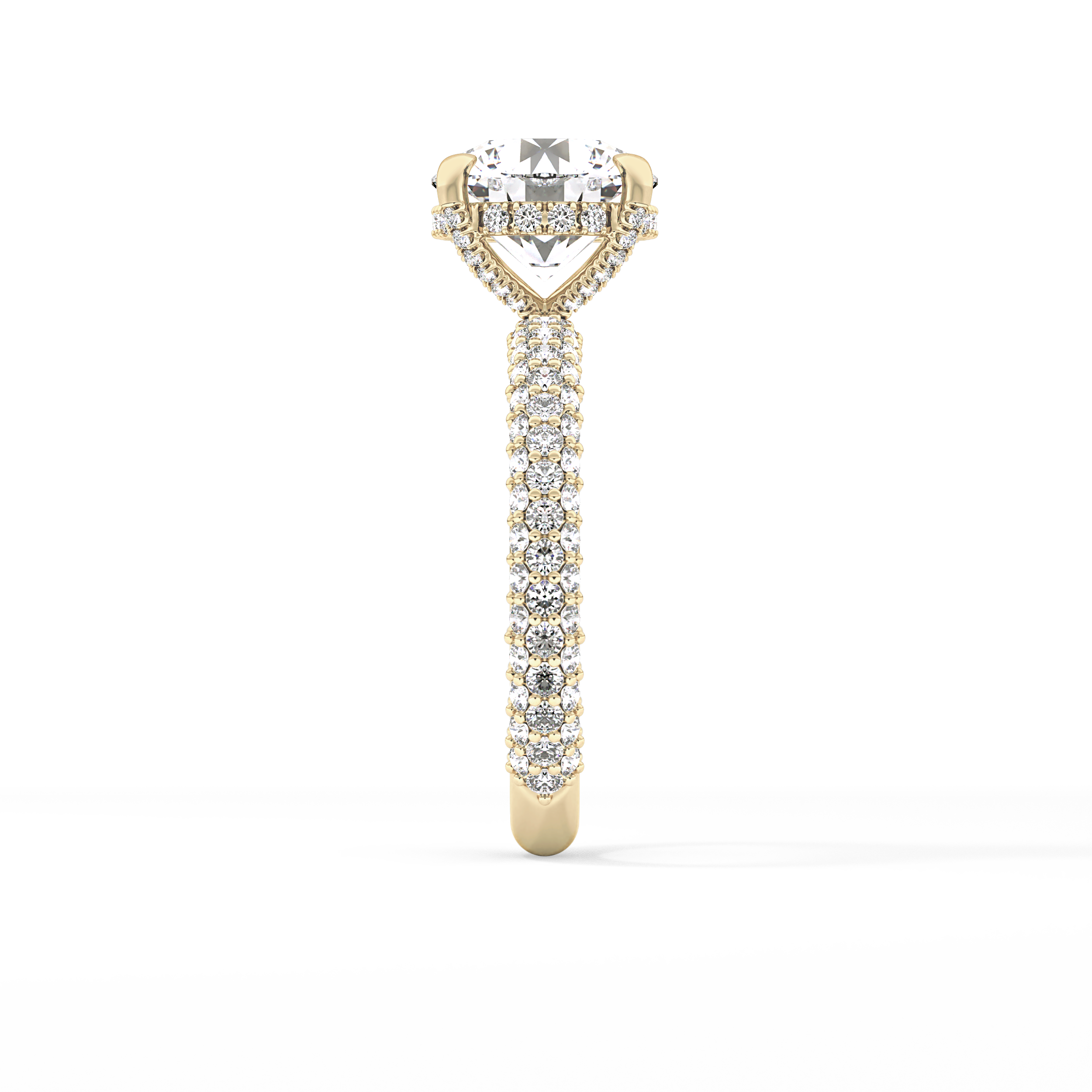 Round Pave Lab Grown Diamond Engagement Ring
