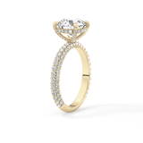 Round Pave Lab Grown Diamond Engagement Ring