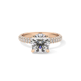 Round Pave Lab Grown Diamond Engagement Ring
