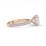 Round Pave Lab Grown Diamond Engagement Ring