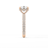 Round Pave Lab Grown Diamond Engagement Ring