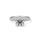 Round Pave Lab Grown Diamond Engagement Ring