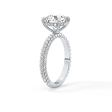 Round Pave Lab Grown Diamond Engagement Ring