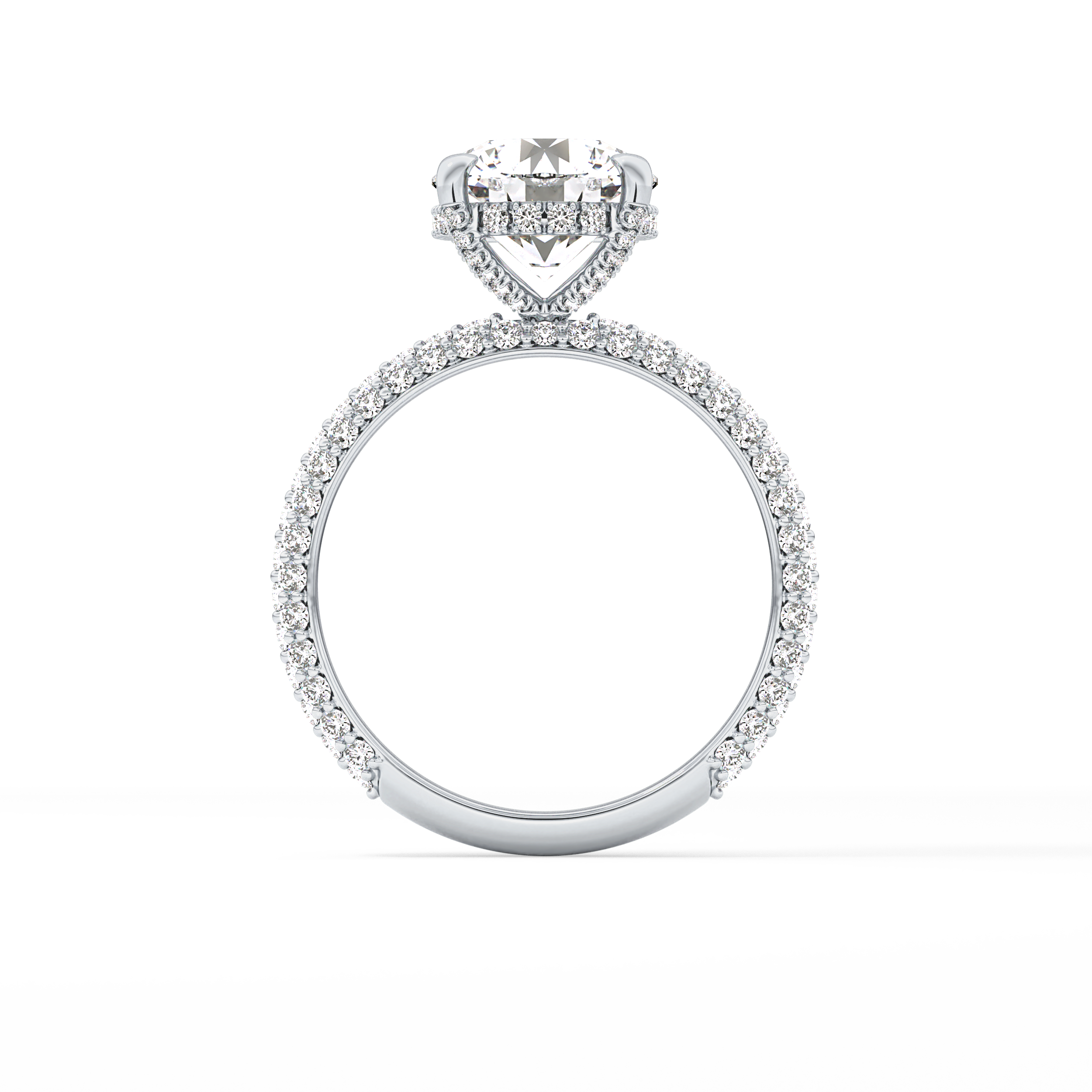 Round Pave Lab Grown Diamond Engagement Ring