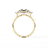 Emerald Three Stone Lab Grown Diamond Engagement Ring
