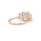 Emerald Three Stone Lab Grown Diamond Engagement Ring