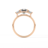 Emerald Three Stone Lab Grown Diamond Engagement Ring