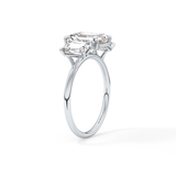 Emerald Three Stone Lab Grown Diamond Engagement Ring