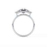 Emerald Three Stone Lab Grown Diamond Engagement Ring