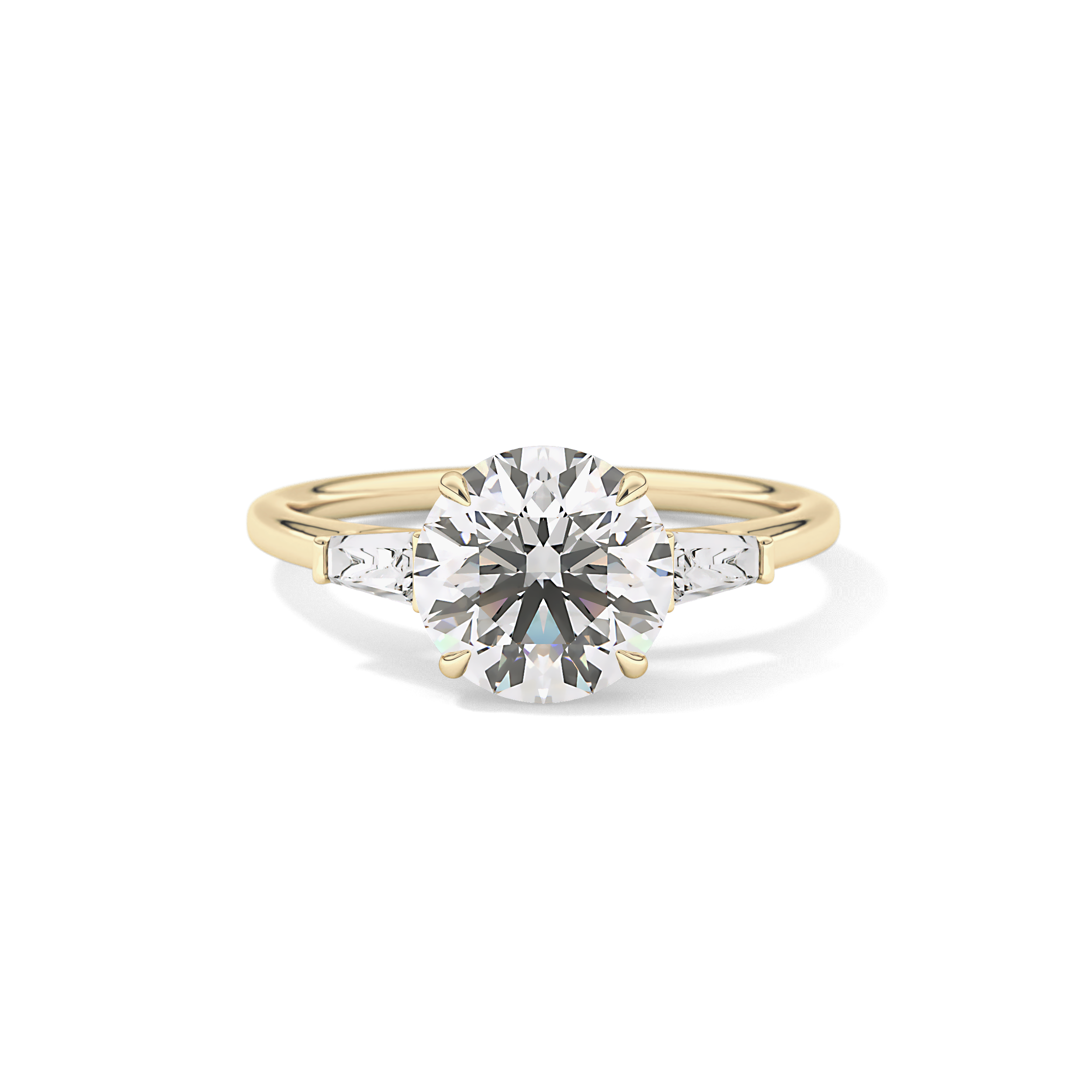 Round Three Stone Lab Grown Diamond Engagement Ring