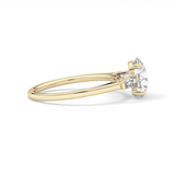 Round Three Stone Lab Grown Diamond Engagement Ring