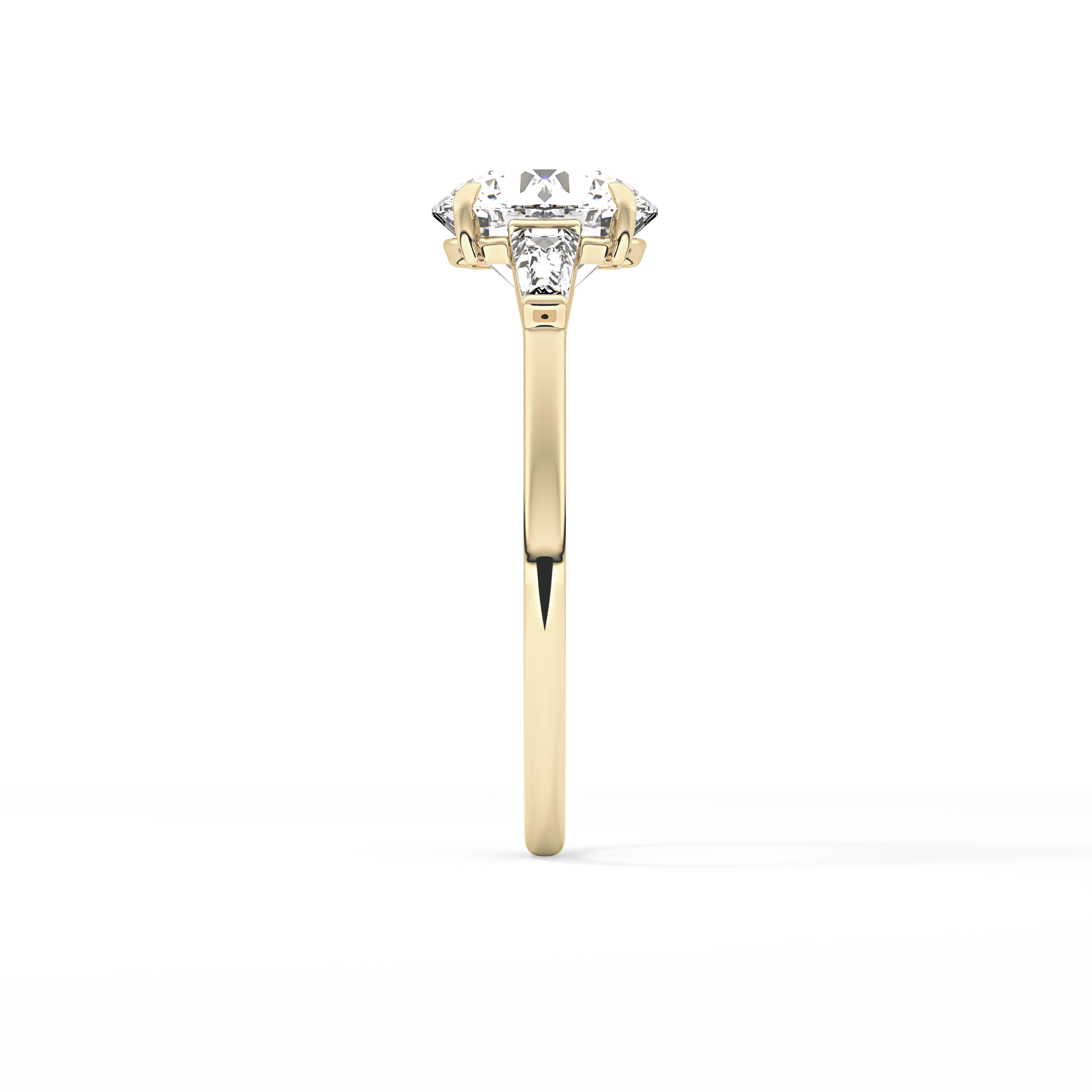 Round Three Stone Lab Grown Diamond Engagement Ring