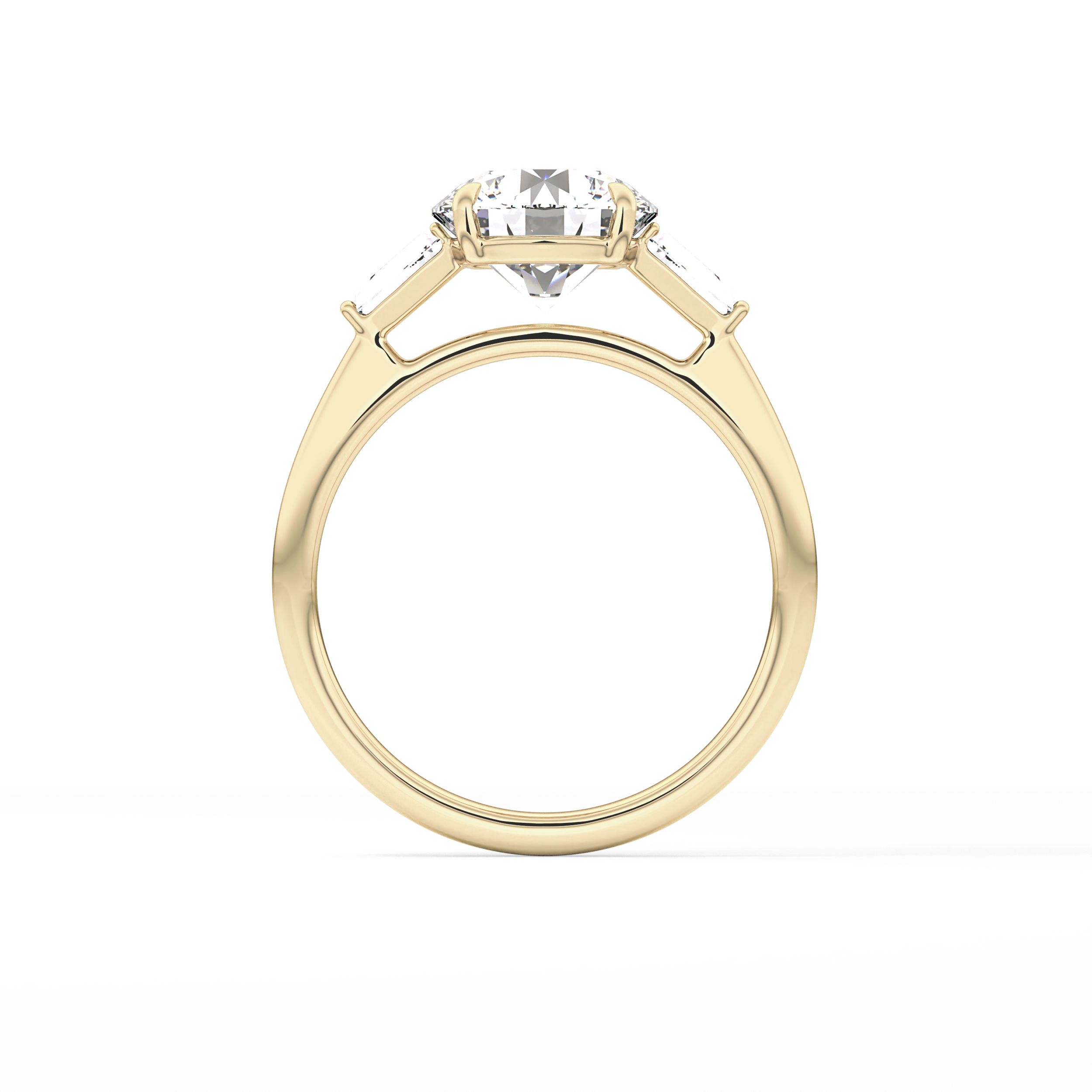 Round Three Stone Lab Grown Diamond Engagement Ring