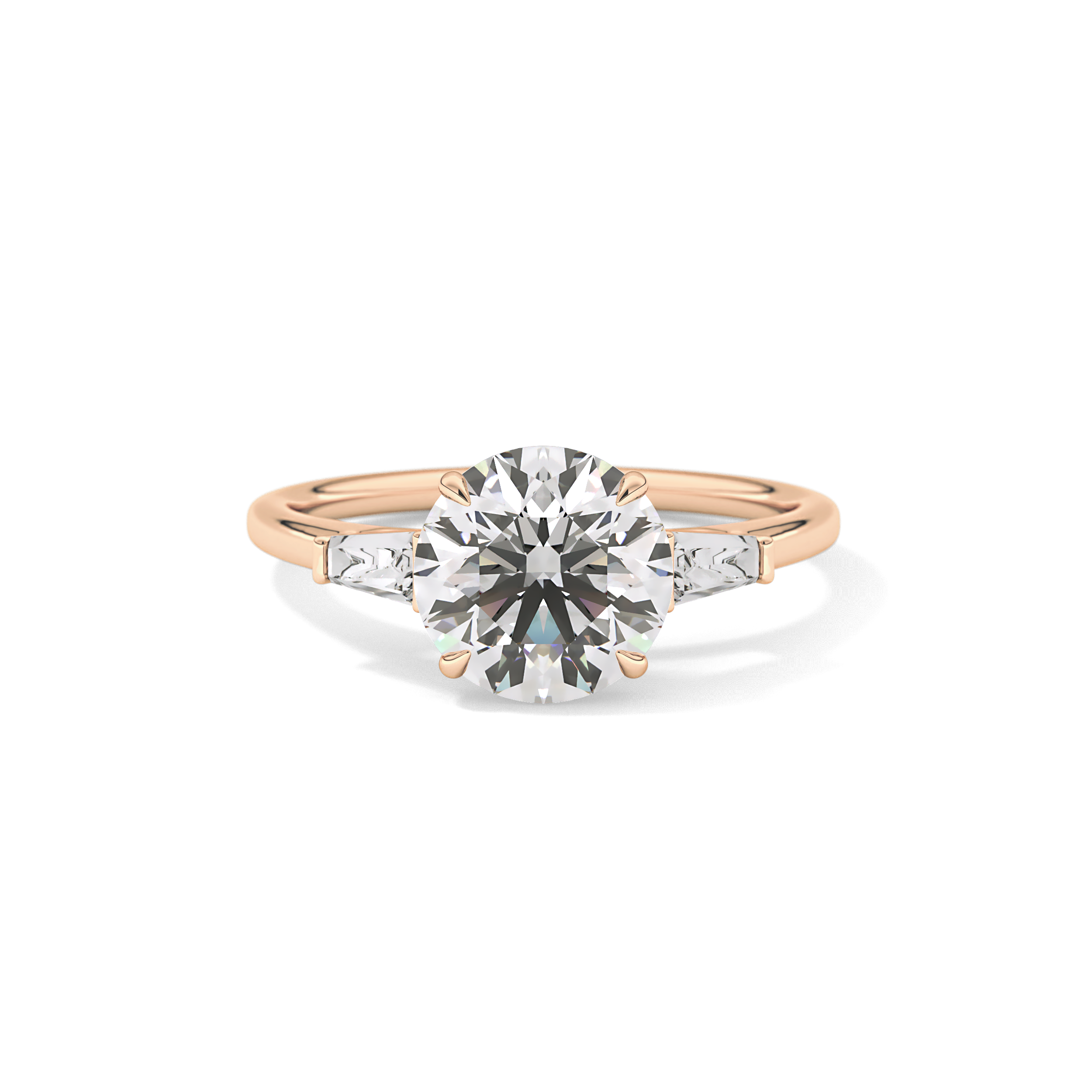 Round Three Stone Lab Grown Diamond Engagement Ring