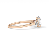Round Three Stone Lab Grown Diamond Engagement Ring