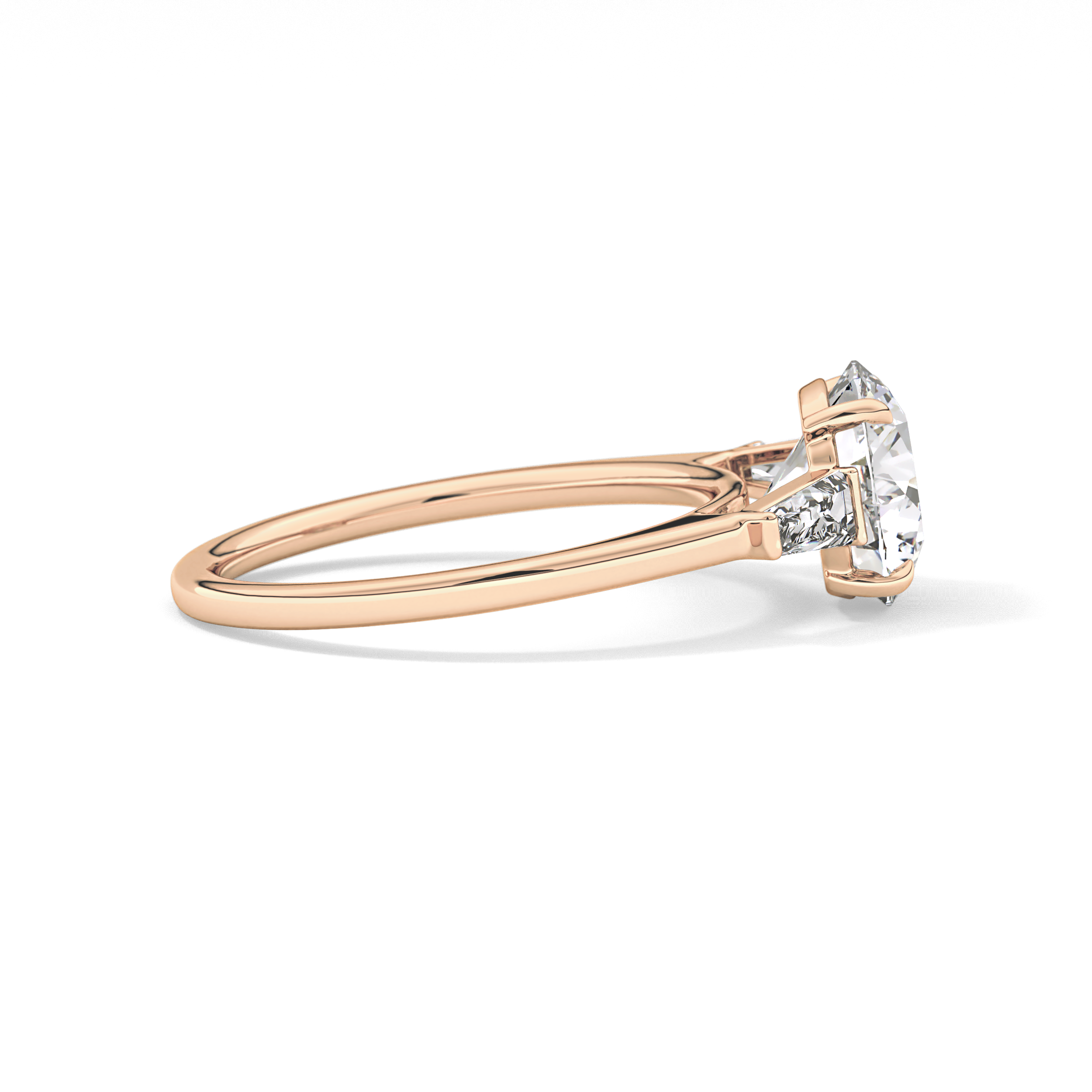 Round Three Stone Lab Grown Diamond Engagement Ring