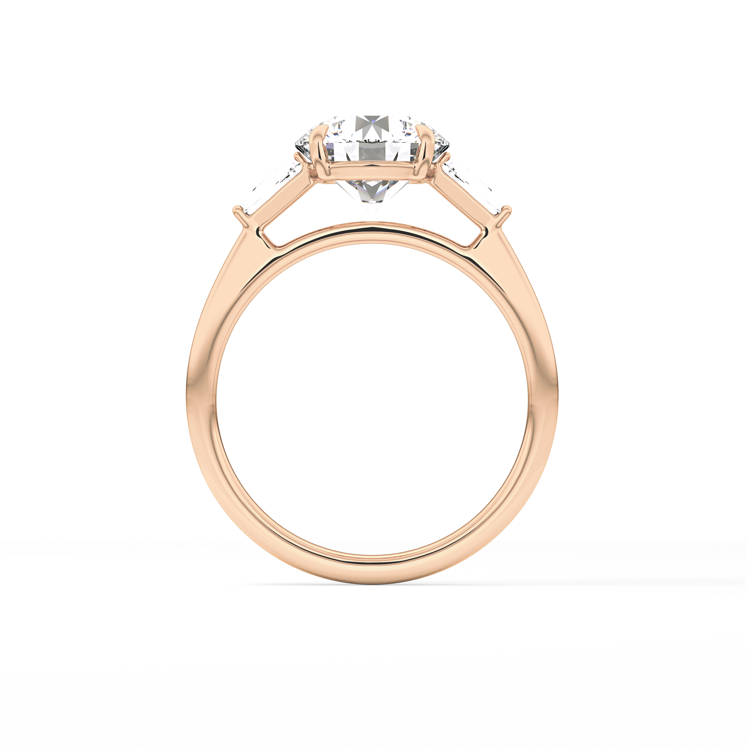 Round Three Stone Lab Grown Diamond Engagement Ring