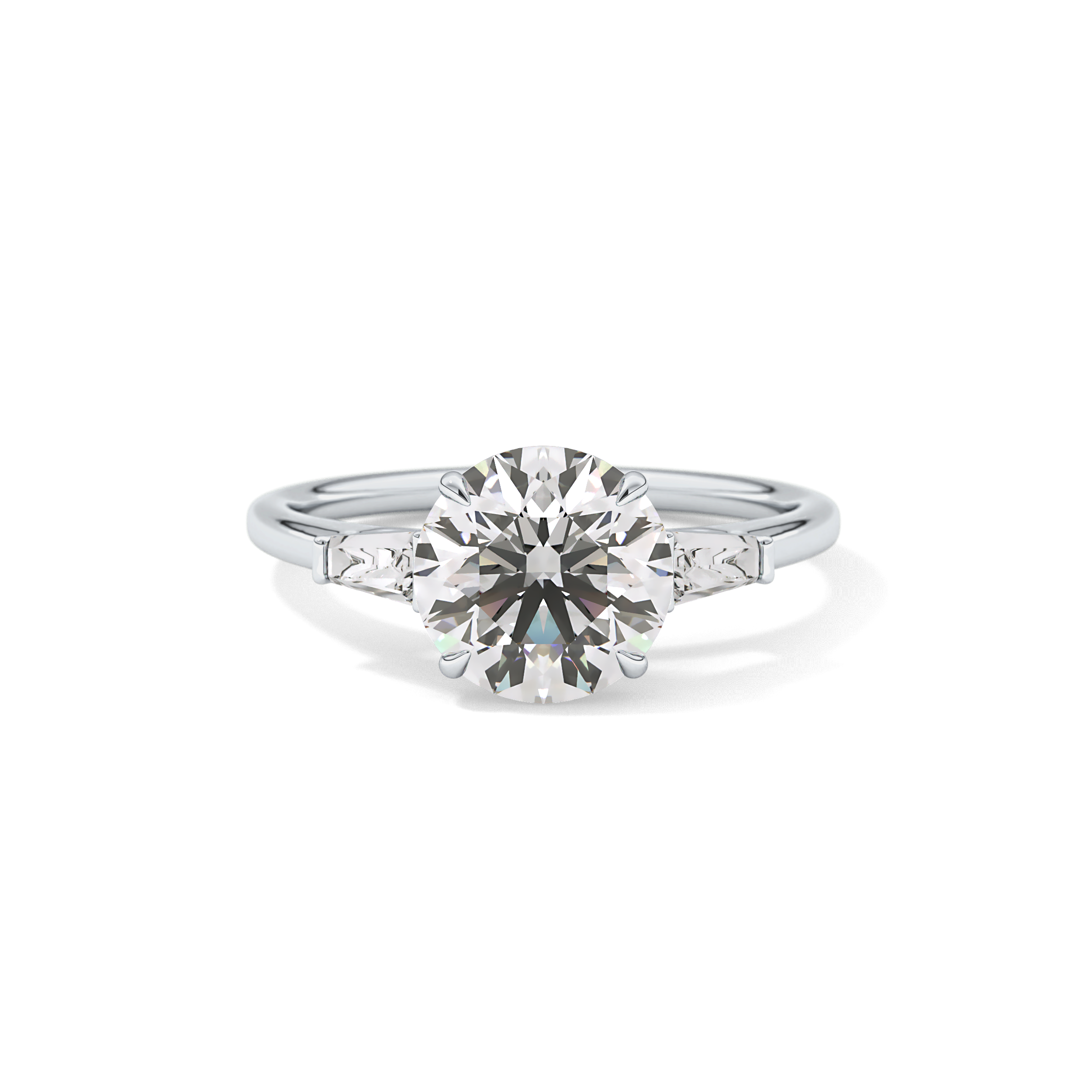 Round Three Stone Lab Grown Diamond Engagement Ring