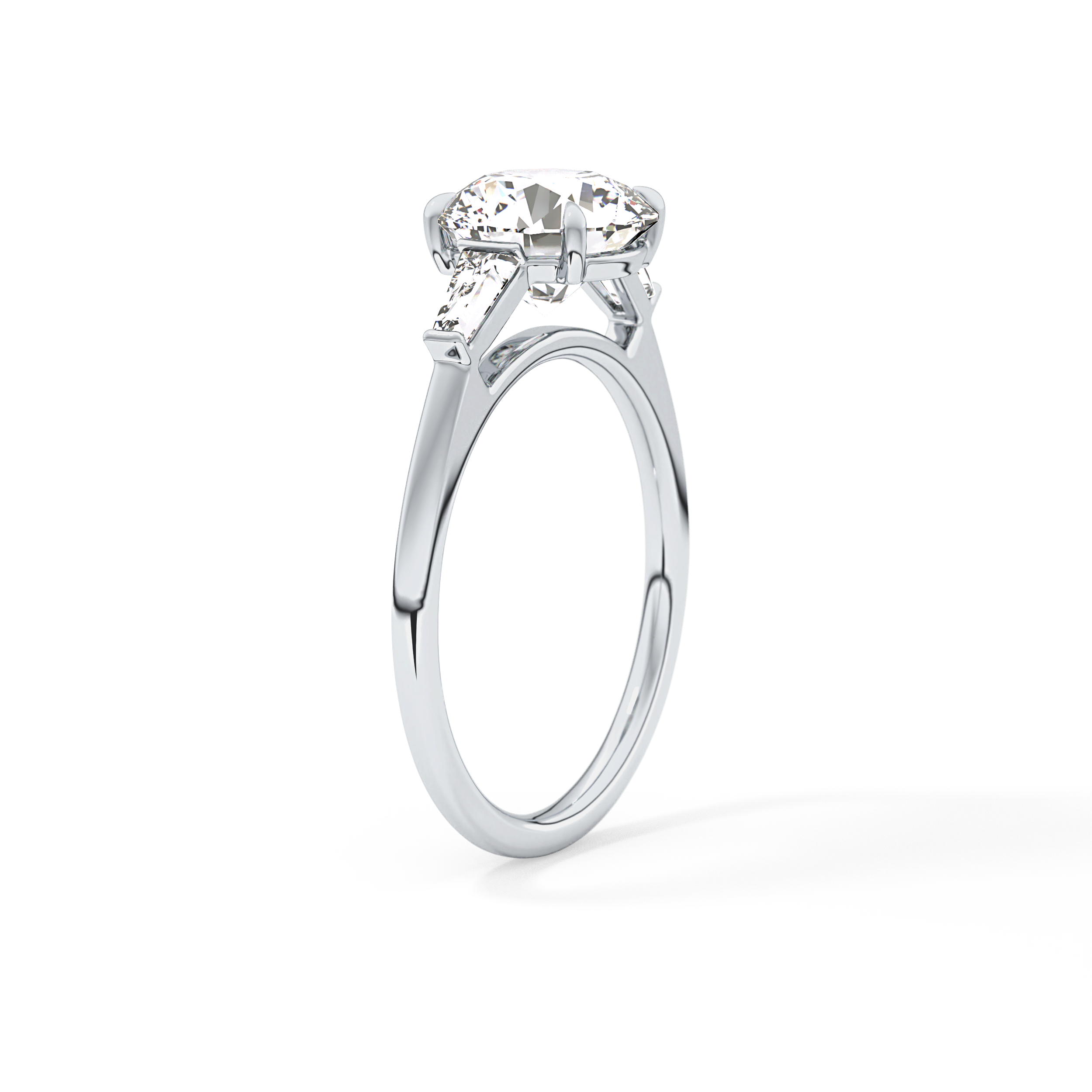 Round Three Stone Lab Grown Diamond Engagement Ring