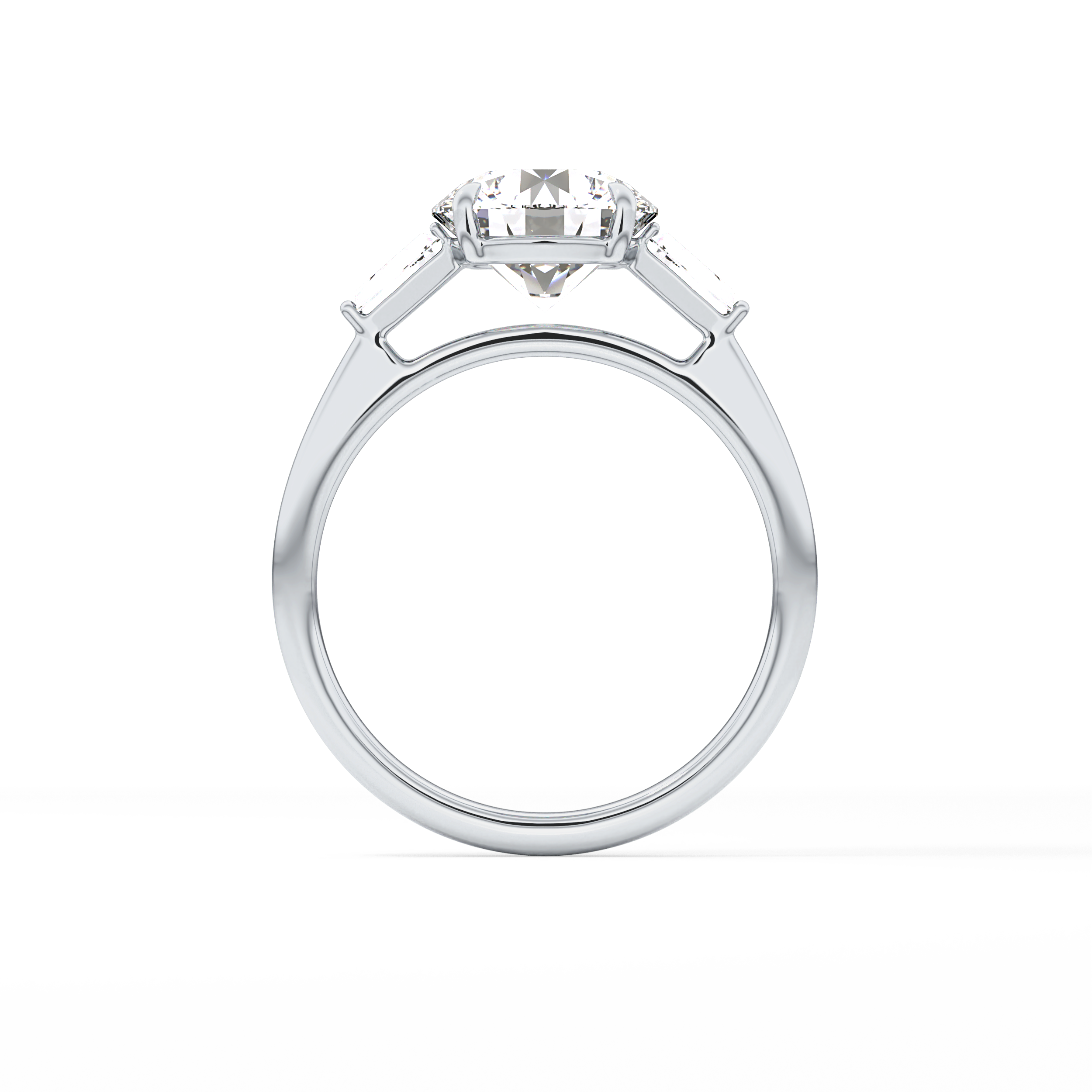Round Three Stone Lab Grown Diamond Engagement Ring