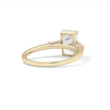 Emerald Three Stone Lab Grown Diamond Engagement Ring