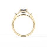 Emerald Three Stone Lab Grown Diamond Engagement Ring