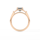 Emerald Three Stone Lab Grown Diamond Engagement Ring