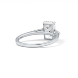 Emerald Three Stone Lab Grown Diamond Engagement Ring