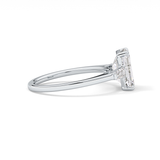 Emerald Three Stone Lab Grown Diamond Engagement Ring