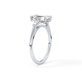 Emerald Three Stone Lab Grown Diamond Engagement Ring